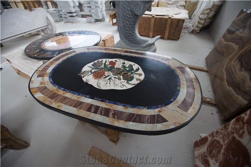 Marble Inlayed Tabletops