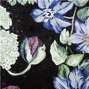 Hydrangea Mixed Glazed Handmade Artistic Mosaic