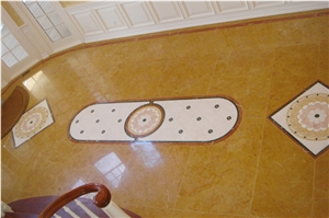 Giallo Siena Floor Waterjet Inlay Pattern