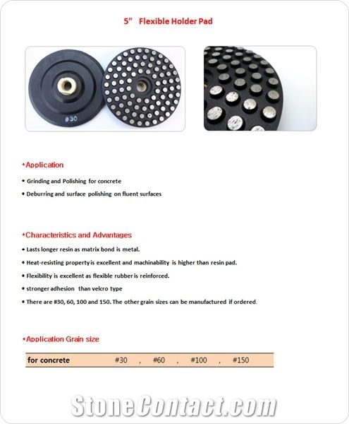Flexible Holder Grinding Pad 5inch