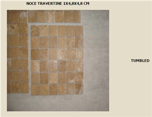 Noce Travertine Tumbled Mosaic