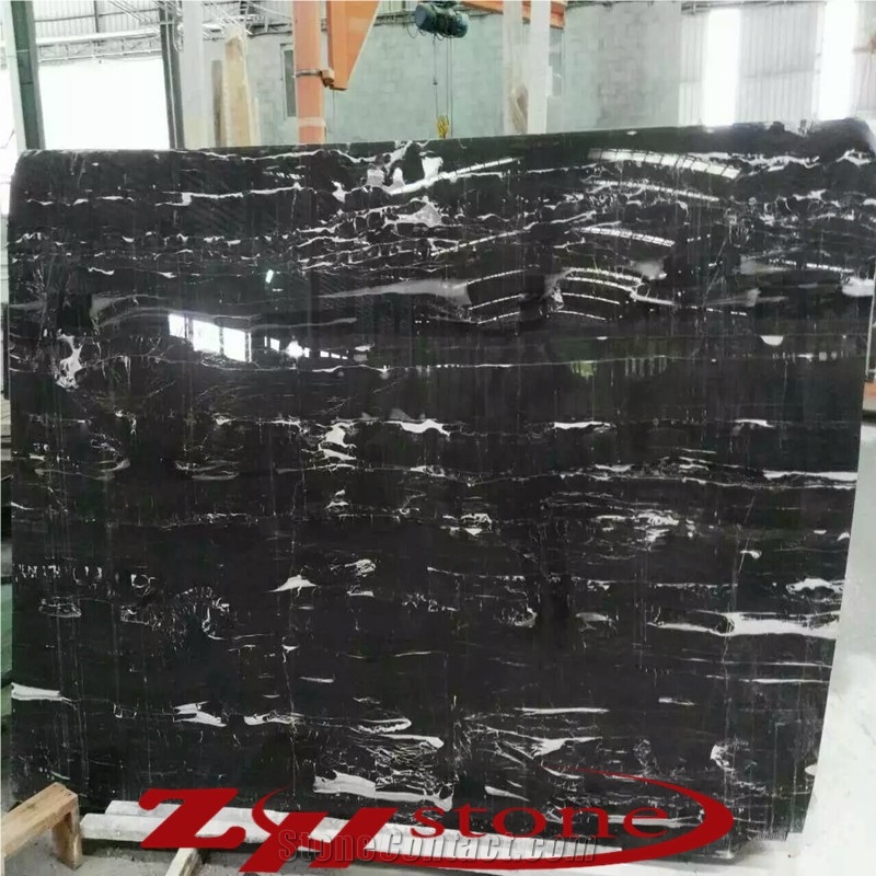 Polished China Nero Portoro,Silver White Dragon Marble Slabs&Tiles, Floor&Wall Covering, Marble Pattern, Skirting