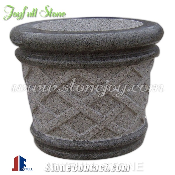 G654 Grey Granite Stone Planters, Stone Flower Pot for Sale