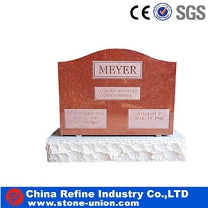 American Headstone Imperial Red Monument, Indian Red Granite,Western Style Tombstones