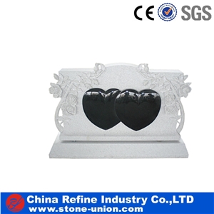Balck Granite Heart Monuments, Western Style Tombstone