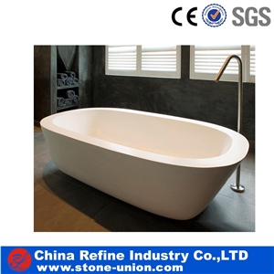 Beige Marble China Solid Bathtub New Design