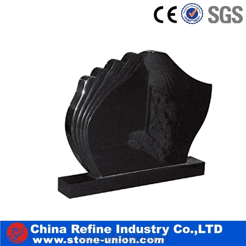 China Black Cemetery Engraved Tombstones, Memorial Stone Gravestone,Custom Tombstone Monument Design, Western Style Single Monuments