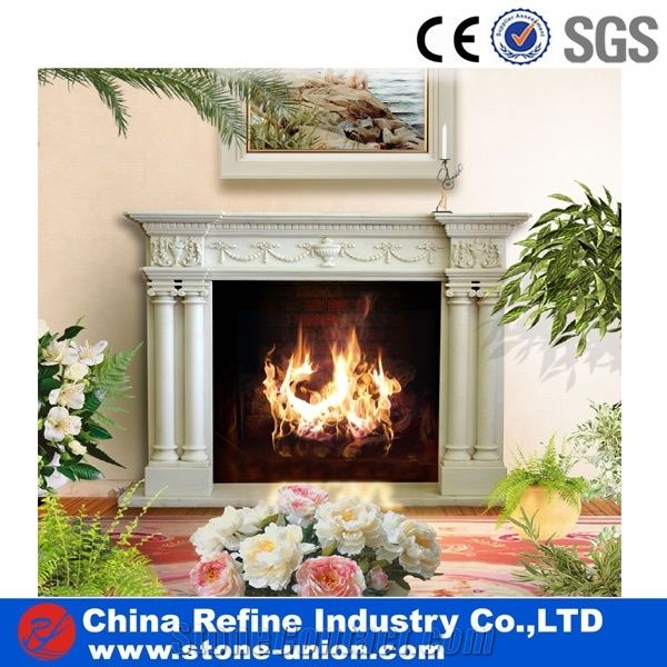 Classical Marble Fireplace Mantel Tv Bench From China