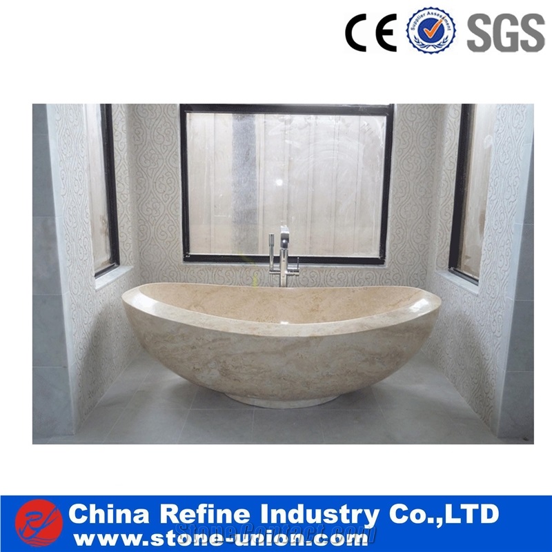 Customized Beige Marble Bathtubs Factory Wholesale