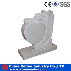 Engraved White Granite Upright Monument Headstone Tombstone,Western Style Monuments