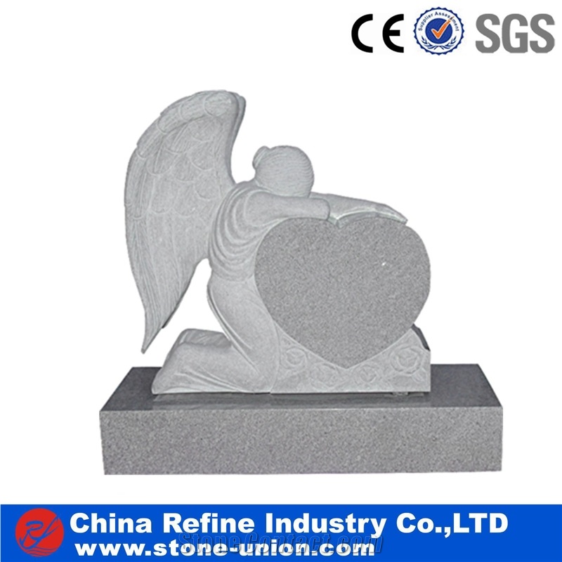 Engraved White Granite Upright Monument Headstone Tombstone,Western Style Monuments