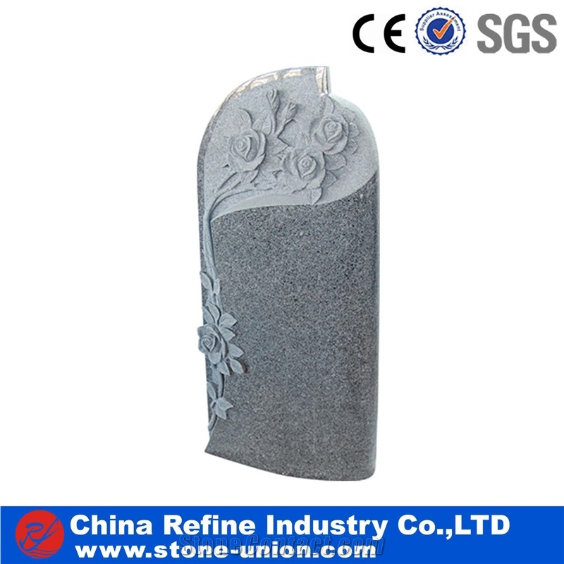 Grey Granite Tombstones,Headstones, Monuments Of Poland Style for Single,Western Style Tombstones