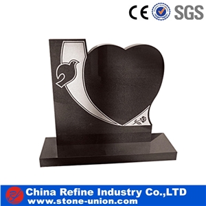 Heart Shape Monument, Western Style,Granite Heart Headstones, Carving Monuments&Tombstones Design, Western Style Headstones & Gravestone