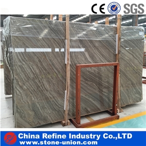 Kirin Wood Grain Brown Marble Slab& Kirin Wood Grey Grain Marble Tile