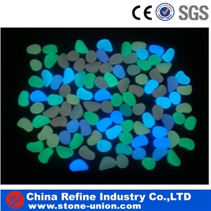 Mix Color Lighting Glow Pebble Stone in Dark for Home Decoration , Glow in the Dark Pebble for Garden Walkway