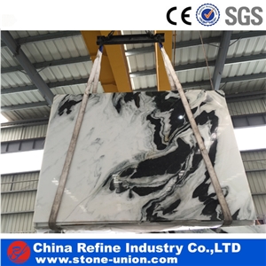 Natural Panda White Marble & Black and White Vein Marble Slab