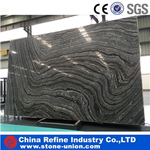 Natural Wood Grain Marble Black Forest Slabs & Tiles