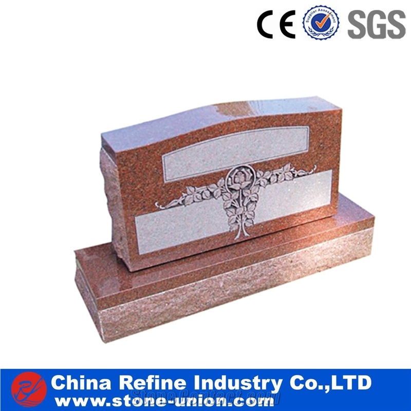 Red Granite Monuments, Jewish Style Tombstones,Western Style Tombstones