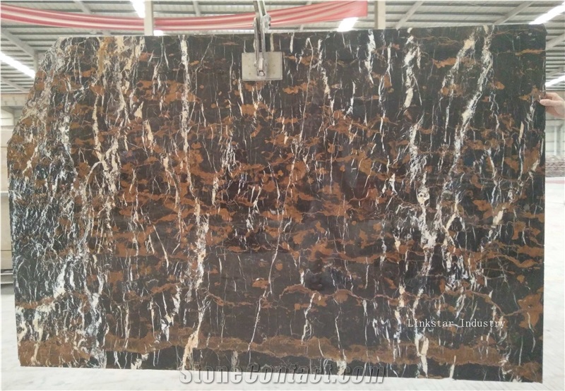 Black & Gold Marble Slab & Tile, Marble Wall/Floor Covering Tiles