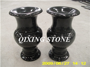 Shanxi Black Granite Flower Vases for Headstones