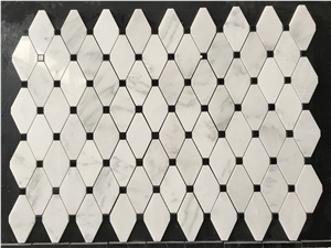 2" Hexagon Carrara Extra Polished Mosaic, Mugla White Marble Mosaic