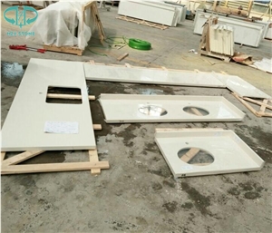 Artificial Quartz Stone Solid Surface Factory Custom White Quartz Kitchen Countertops Island Tops