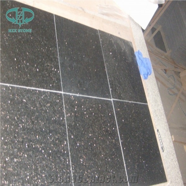 Black Galaxy Granite Slabs & Tiles, India Black Granite Polished Flooring Tiles, Walling Tiles, Black Color Granite Skirting, Wall Cladding, Slabs&Tiles, Imported Stone