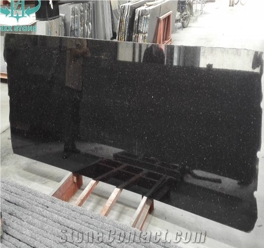 Black Galaxy Granite (Star Galaxy) India Kitchen Countertop, Polished Granite Kitchen Worktops