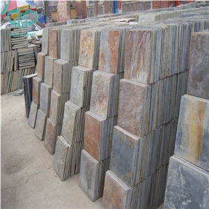 China Copper Slate Tile, Rusty Slate French Pattern, Slate Wall Tile, Slate Covering,Rustic Slate Opus Pattern, Multicolor Slate Flooring Tile