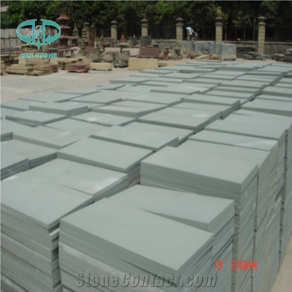China Green Sandstone Slabs & Tiles, Sandstone Wall/Floor Tiles