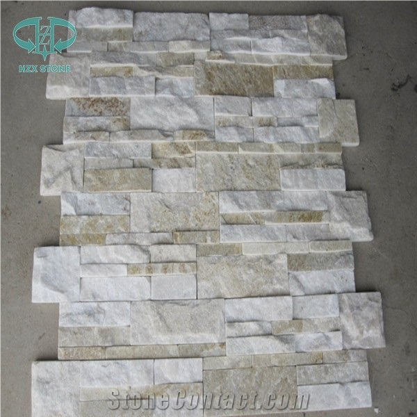 China White Quartzite Split Face Culture Stone, Stacked Stone Veneer,Slate Culture Stone, Wall Cladding