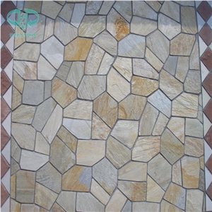 China Yellow Wooden Slate Tile, Yellow Slate Stone, Wooden Slate, Multicolor Slate, Beige Slate, Slate Floor Tile, Slate French Pattern