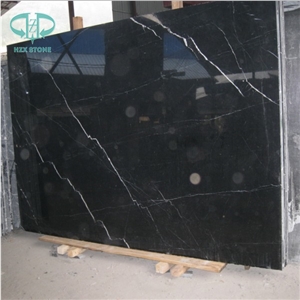 Chinese Nero Marquina Marble Slab, Black Marquina Marble Tile,Negro Marquina Marble Floor Covering Tile, Black Marble Wall Covering Tiles