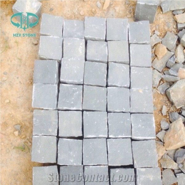 Chinese Zp Black Basalt Cobble Stone,Basalt Cobble Stone Cube Stone,Paving Sets for Country Yard,Road,Square,Patio,Garden,Driveway