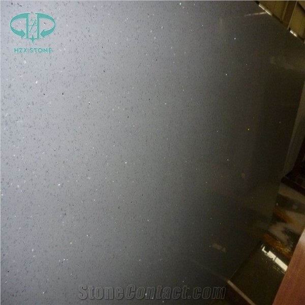 Crystal Grey Quartz Stone Slabs, Crystalized Grey Quartz Stone Tile, Grey Color Caesarstone, Grey Spark Engineered Stone Walling