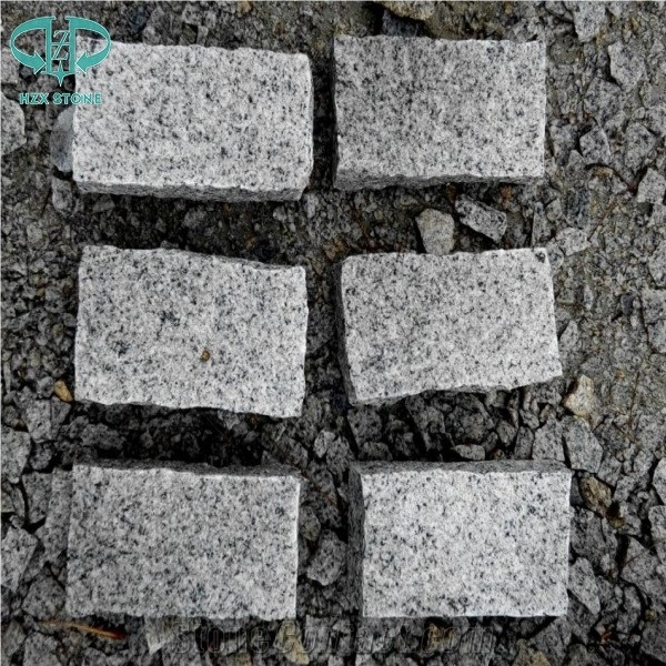 G601 Natural Finished Grey Granite Cubestone,China Grey Granite G601 Cobble Stone,Tumbled Surface
