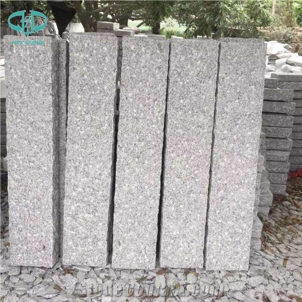 G603 Granite Garden Stone Pillars/China Sesame White Grey Granite Pineappled Palisade Landscaping Stone