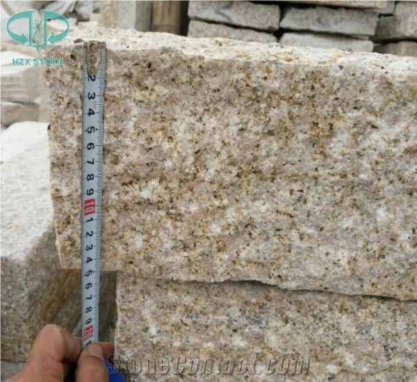 G682 Granite Kerbstones,China Yellow Rustic, Padang Giallo,Golden Sand,Sunset Gold Pineappled Yellow Granite for Landscaping Kerbstone/Building Stones/Road Stone
