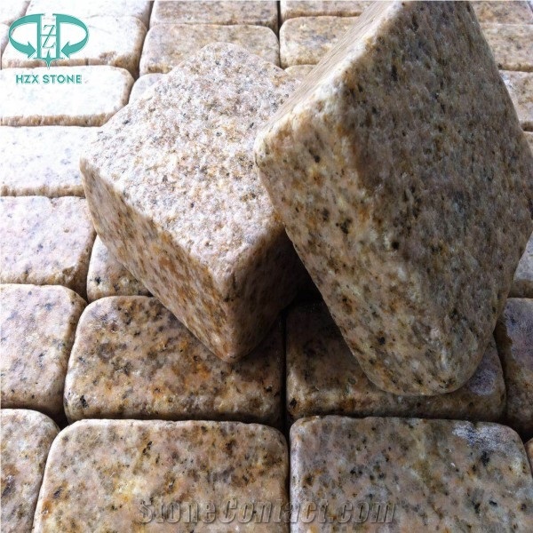 G682 Yellow Granite Cube Stone & Pavers, Paving Tile, Cubic, Flooring Tile, Cobble Stone