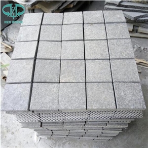 G684 Black Basalt Cobble Stone with Mesh Net,Cube Stone,Paving Sets,Paving Setts,Paving Stone,Pavers for Countryard Road,Garden,Stepping,Driveway,Walkway Pavers,Patio,Landscape Stone,Terrace