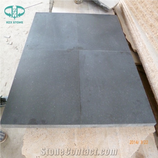 G684 China Black Basalt Black Galaxy Black Pearl Fuding Black Charcoal Honed Basalt Tiles for Floor
