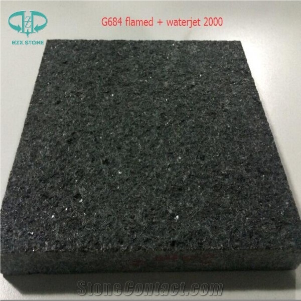 G684 China Black Basalt Black Galaxy Black Pearl Fuding Black Waterjet,Honed,Polished Tile Paver