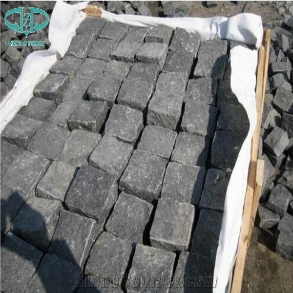 G685, Black Basalt, Cube Stone, Zhangpu Black, Zp Black, Black Stone, Flamed, Floors, Paving Stone, Pavers
