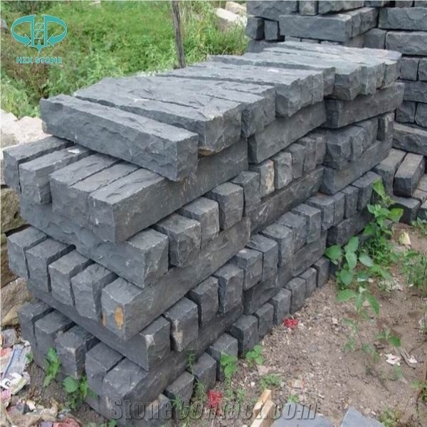 G685, Cheap Zhangpu Black Stone Split Palisade for Garden, Stone Basalt Palisade,Garden Palisade,Stone Fence Stone Pillar