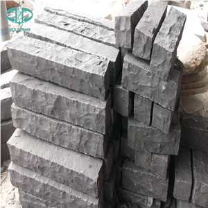 G685, Cheap Zhangpu Black Stone Split Palisade for Garden, Stone Basalt Palisade,Garden Palisade,Stone Fence Stone Pillar