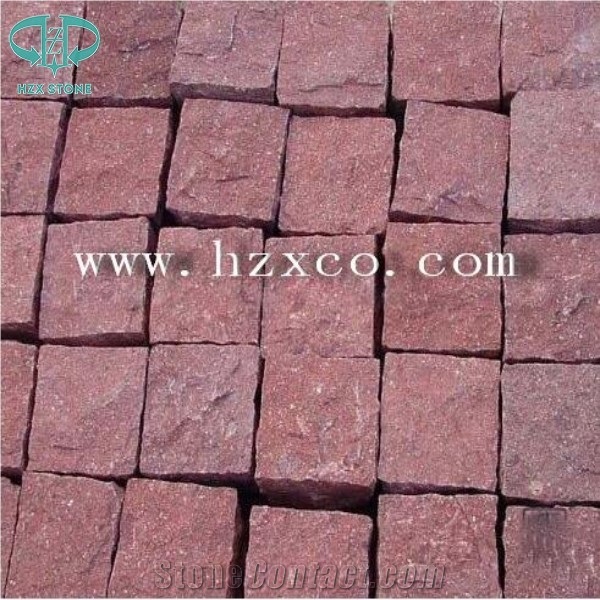 G699 Flamed Dayang ,Red Porphyry Walkway Floor Paving Stone Tile,Dayang Red G699 Granite Bushhammered Outdoor Stone Tile Paving Material
