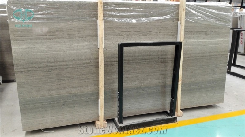 Grey Serpeggiante Wood Grain Polished Marble Big Slabs Without Crystal Lines