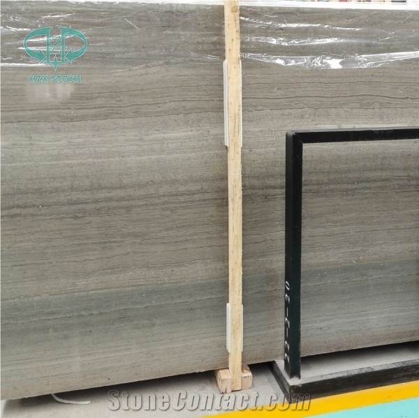 Grey Serpeggiante Wood Grain Polished Marble Big Slabs Without Crystal Lines