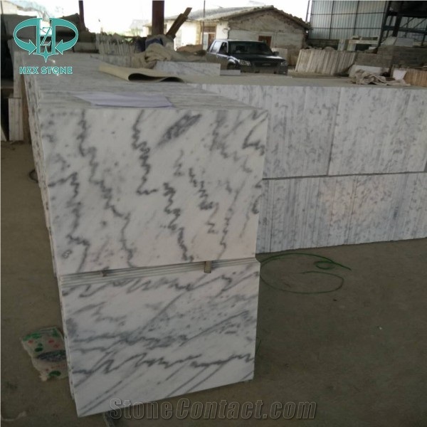 Guangxi White Cloud White Marble White Lightning China Carrara White Marble Polished Slabs and Tiles