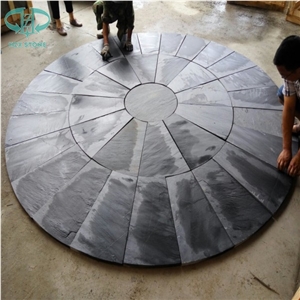 Hebei Black Slate, Round/Circular Shape Paving, Landscaping Stone,Paving Stone,Natural Stone,China Slate Stone